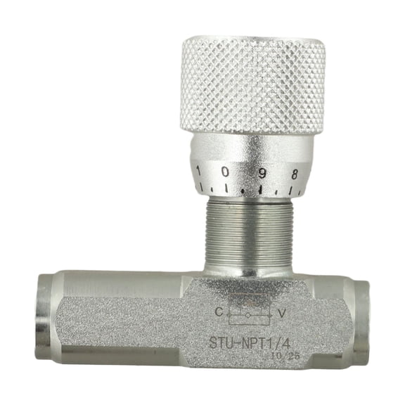 One-Way Joint Hydraulic Flow Control Valve, Carbon Steel STU-NPT Throttle With 5800 PSI Rating, Precision Flow Restrictor For Oil, Air, & Systems(STU-NPT1/4)