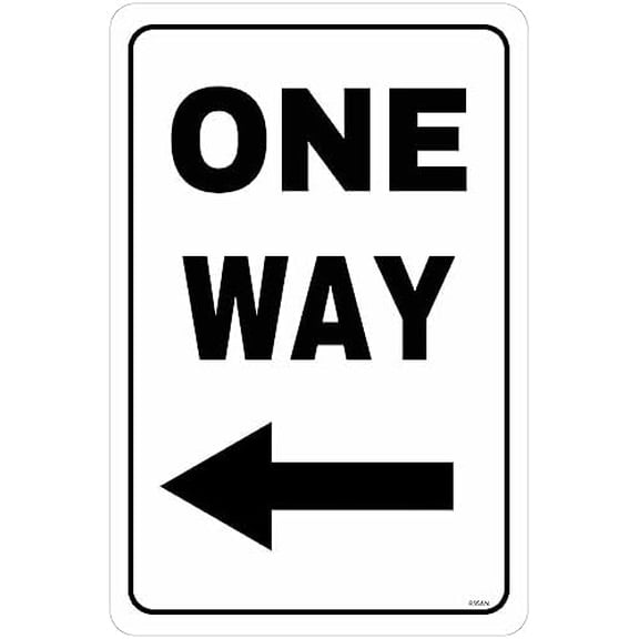 One Way Left Arrow Sign, Enter Only Arrow Slow Road Sign Engineer Grade Rust Free Aluminum, Weather/Fade Resistant, UV Protected, Easy to Mount, Indoor/Outdoor Use 8 X 12 Inch