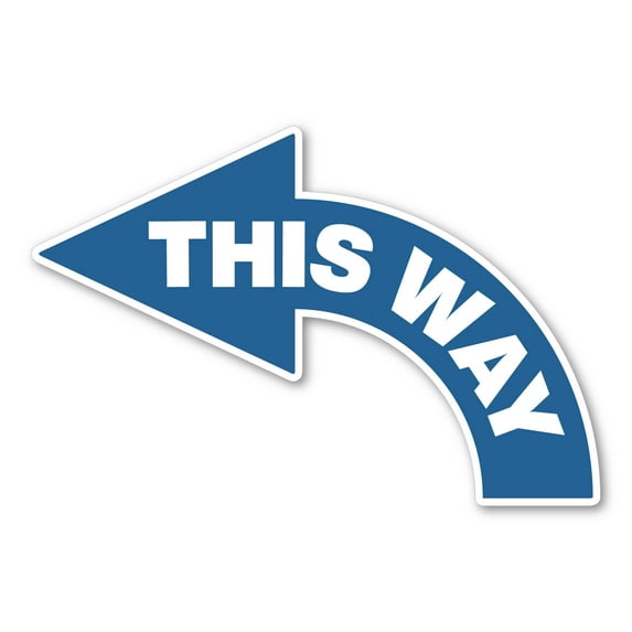 One Way Left Facing Curved Arrow Floor Decal