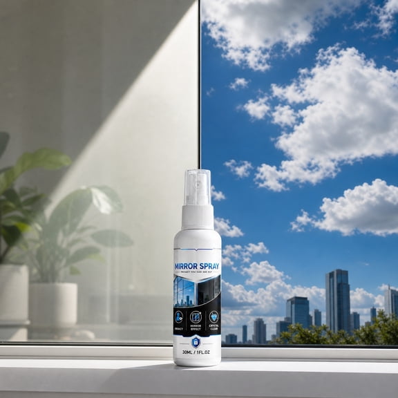 One-Way Mirror Glass Spray 30ml-One-Way Mirror Effect, Glass Cleaner and Protective Coating for Car Windows, Bathroom Glass and Home Glass Doors