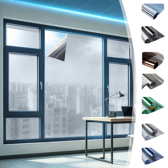 One Way Mirror Window Film - Heat Control UV Blocking Reflective Window Tint, Daytime Sun Blocking Glare Reduction Static Cling Film for Home, Office