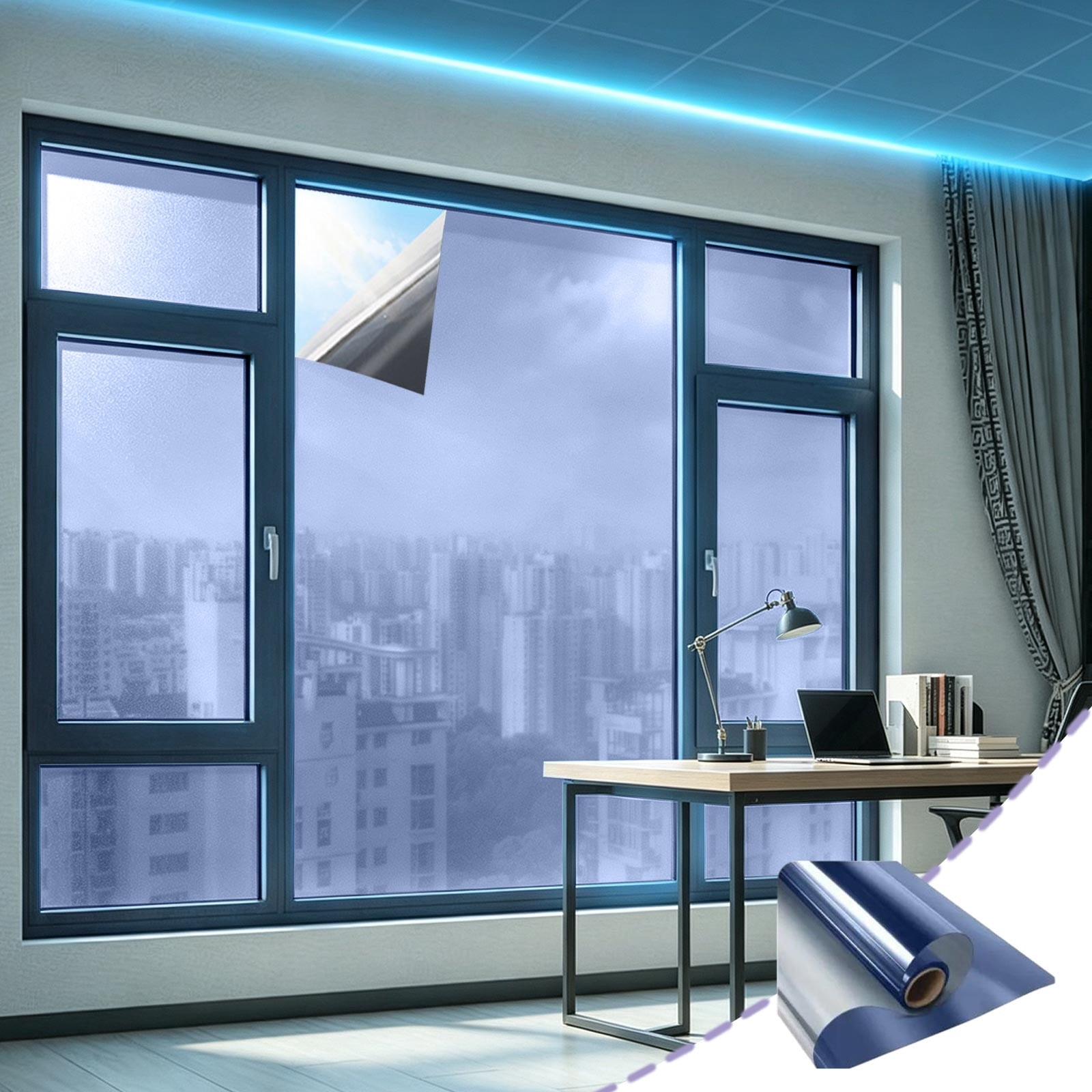 Window Merror Design One Way Mirror Window Film Privacy Heat Control Sun Blocking Reflective ...