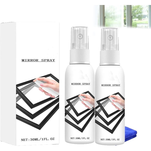 One Way Mirror Window Spray, 30ml Reflective Glass Coating for Home Car Privacy, Daytime Heat Rejection(2Pcs)