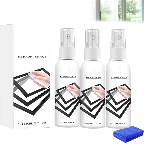 One Way Mirror Window Spray, 30ml Reflective Glass Coating for Home Car Privacy, Daytime Heat Rejection(3Pcs)
