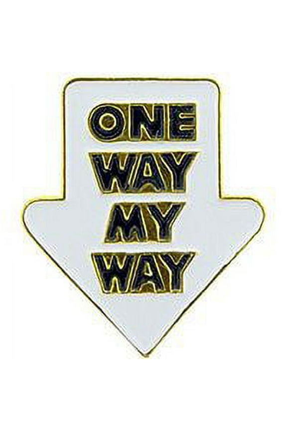 One Way My Way Arrow Pin - Officially Licensed Original Artwork Backpack Enamel Lapel Pin - 1"