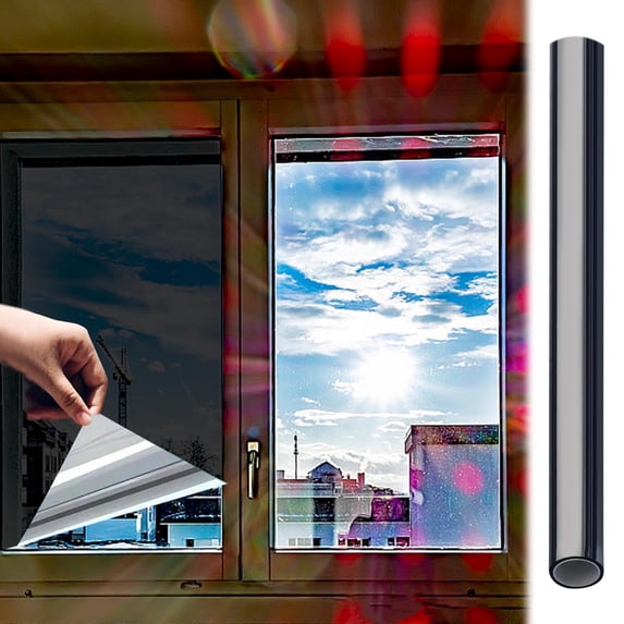 One Way Privacy Window Film,19.69"x78.74" Heat Control&UV Blocking Window Tint for Home,Premium PET Material Reflective Window Tint See Out Not in,Hurricane-Proof Film