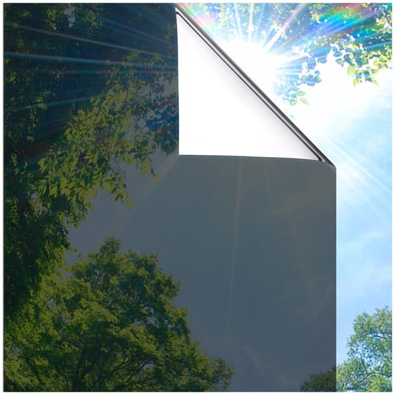 One Way Privacy Window Film, Heat Control Window Tint for Home, Sun Blocking Reflective Window Film See Out Not in, Anti UV Static Cling for Windows Office Door ( 17.5 Inch X 6.5 Feet)