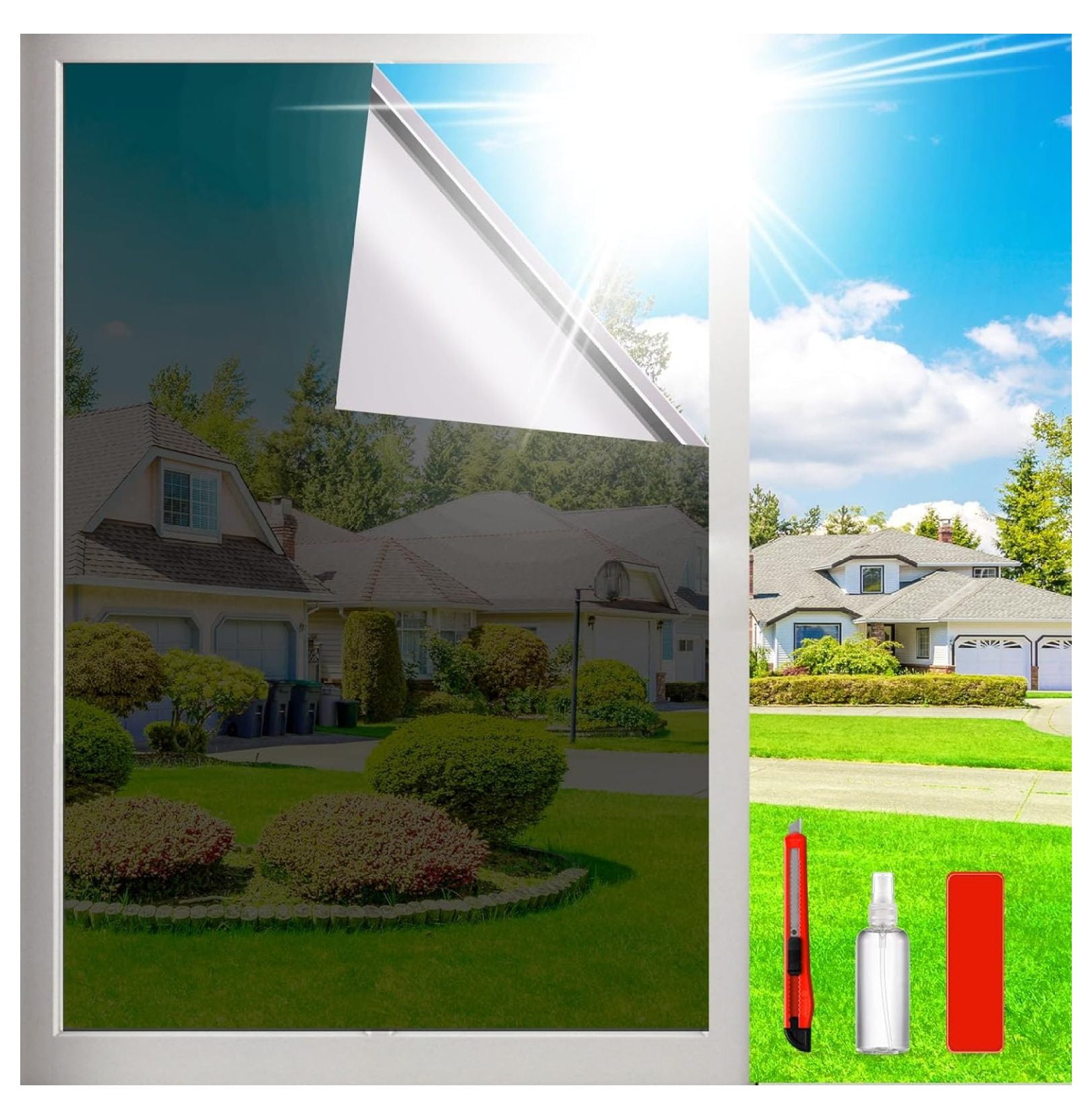 One Way Privacy Window Film Sun Blocking, Heat Blocking Window Tint for