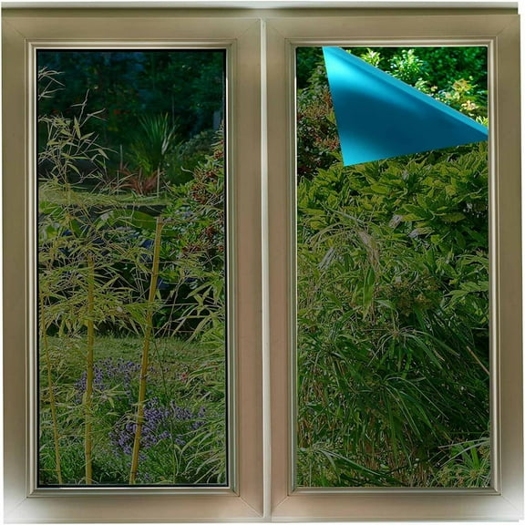 One Way Privacy Window Film,Window Privacy Film One Way,Reflective Window Film,Window Tint for Home,Window Film,One Way Sun Blocking Reflective Window Film(Blue 78.7*17.7in)from ANMUYUM