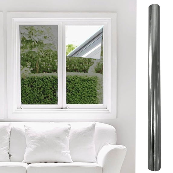 One Way Reflective Window Film Sun Blocking Privacy Film, Blocks 95% Infrared Rays Reduces Heat Protects Interiors, Easy DIY Installation Cling No Glue Needed For Homes Offices Garages