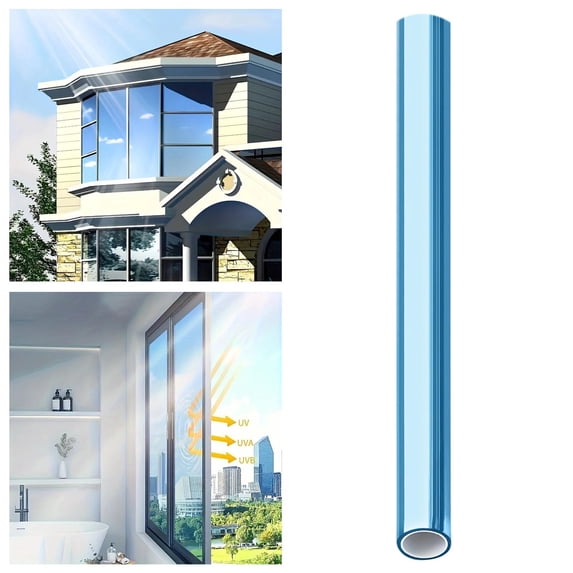 One Way Reflective Window Film Sun Blocking Privacy Film, Blocks UV Heat And Glare, DIY Easy Install With Complete Kit For Home Office Or Garage Windows