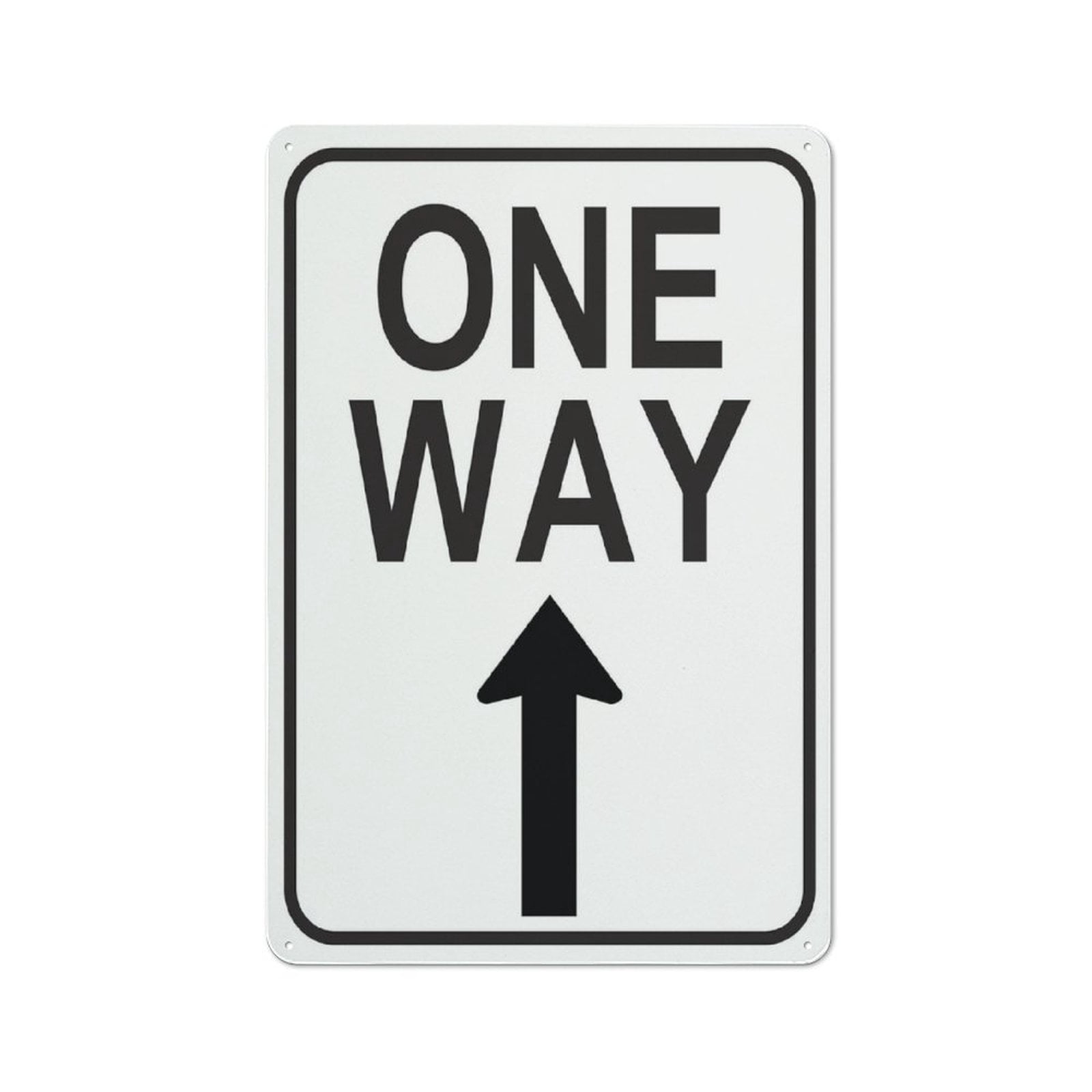 One Way Sign 12X8 Inches Metal Aluminum Signs, Weather Resistant ...