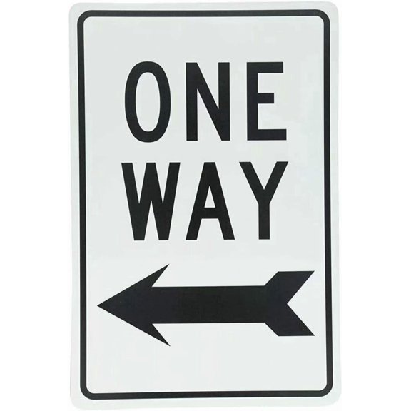 One Way Sign – 8x12 Inch Reflective Aluminum,Weatherproof & UV Protected,HighVisibility Traffic Direction Sign for Road,Parking Lot or Private Driveway