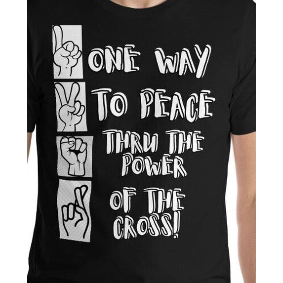 One Way To Peace Thru The Power Of The Cross Jesus People Retro Casual ...