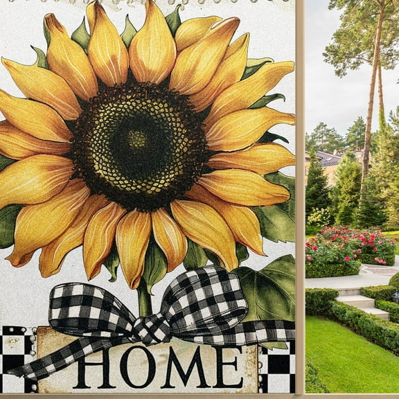 One Way Window Privacy Film Frosted Glass Window Tint Sun Blocking&Heat Control Non-Adhesive Mirror Static Cling Glare Reduction Anti-UV Removable for Home Office Sunflower Welcome (2)