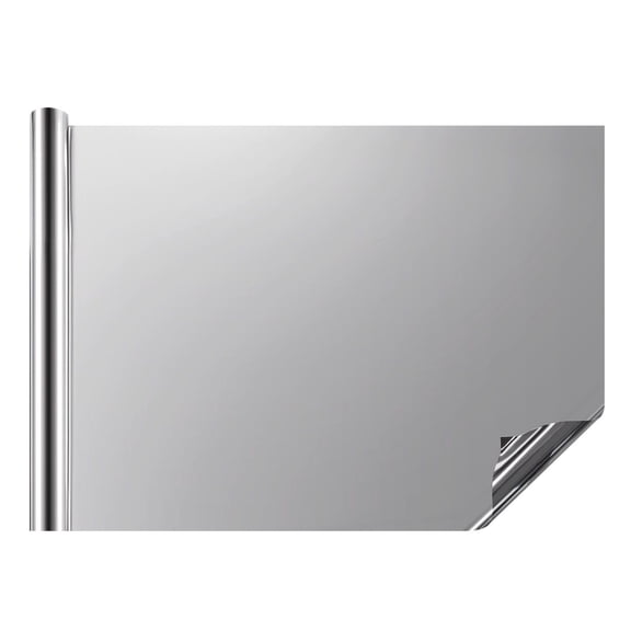 One Way Window Privacy Film Static Cling Mirror Reflective Heat Control Sun Blocking for Home and Office Black Silver 36 in x 6.5 ft