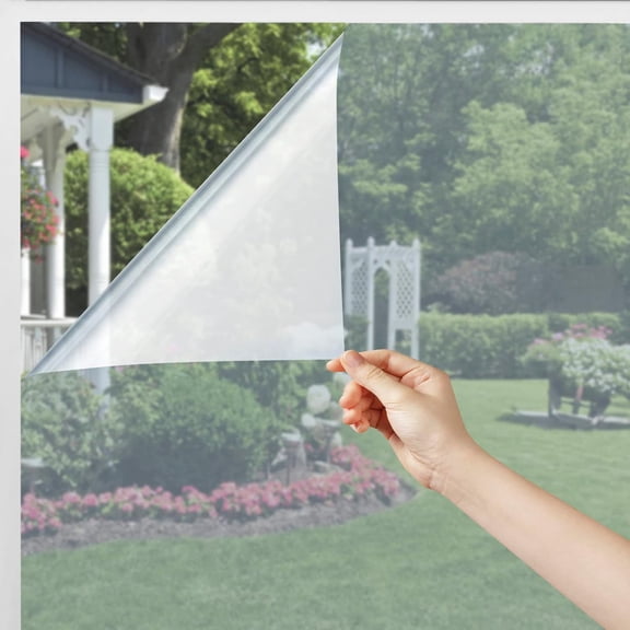 One Way Window Privacy Film Sun Blocking Window Tinting Film for Home Heat Control Mirror Tint Film Static Cling Reflective Solar Window Film 17.5 x 78.7 Inches, Silver