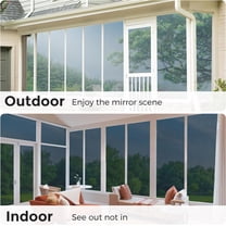 One Way Window Privacy Film Window Tint for Home See Out Not in Mirror Reflective Window Film Anti UV Sun Blocking Heat Control Daytime Privacy Non-Adhesive Static Cling, 17.5 x 78.7 in