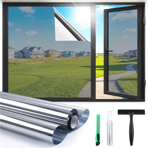 One Way Window Tint for Home with Tools, Silver 23.6" x 78.7"