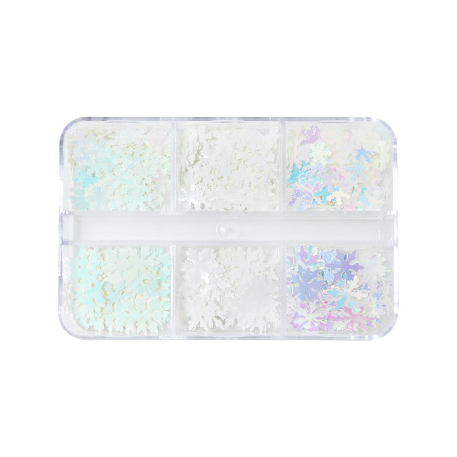 One White Snowflake Sequins Winter NailArt Ornament Christmas Snowflake