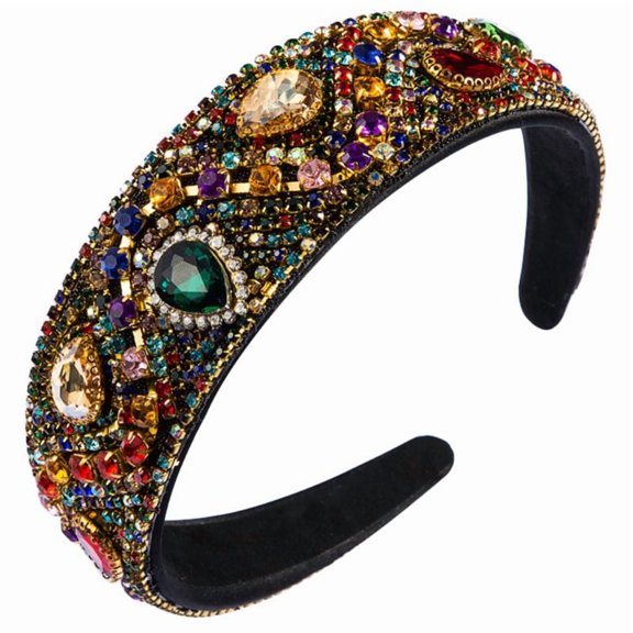 (One) Wide-brimmed rhinestone headband