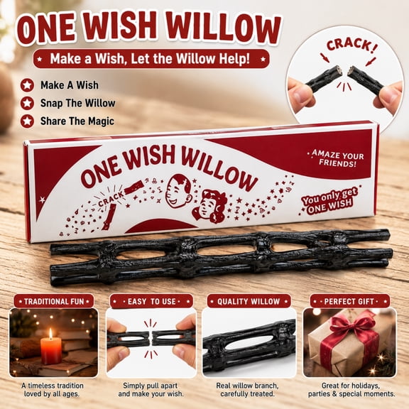 One Wish Willow Stick, 3D Printed Replica Wish-Making Snap Stick with Triangle Box, Breakable Magic Snap Sticks, Novelty Collectible Props, Halloween Decoration, Unique Gift for Men Women, Lazyguy