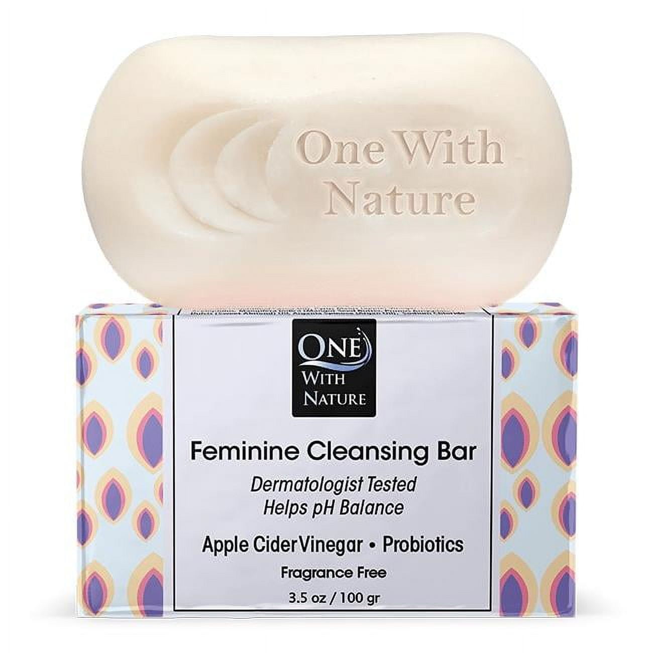 One With Nature 31115 3.5 oz Feminine Fragrance Free Cleansing Bar