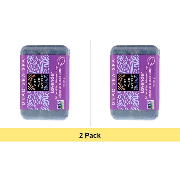 One With Nature Dead Sea Mineral Bar Soap, Lavender - 7 Oz - 2 Pack