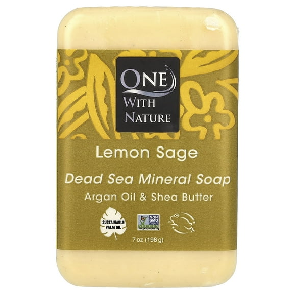 One With Nature Dead Sea Mineral Bar Soap, Lemon Verbena - 7 oz
