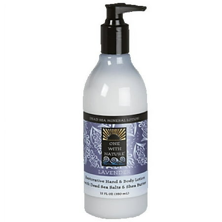 One With Nature Dead Sea Mineral Restorative Hand and Body Lotion, Lavender, 12 fl Oz