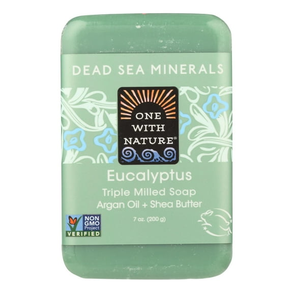 One With Nature Dead Sea Minerals Triple Milled Bar Soap - Eucalyptus.