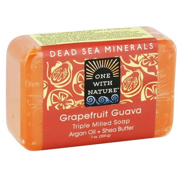 One With Nature Dead Sea Minerals Triple Milled Bar Soap, Grapefruit Guava - 7 Oz, 2 Pack