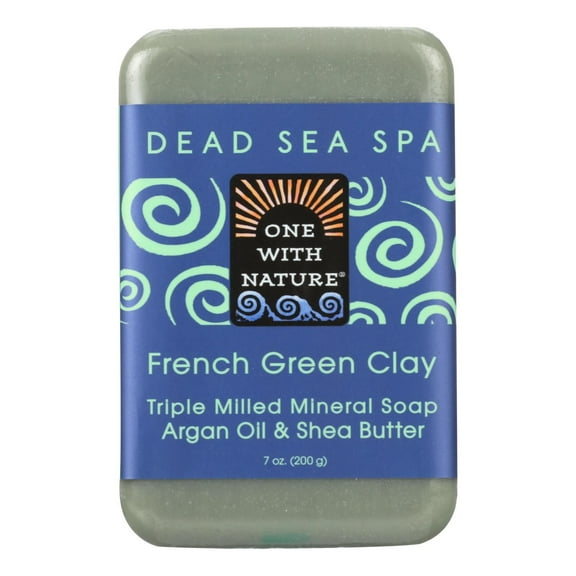 One With Nature Dead Sea Spa French Green Clay Mineral Soap