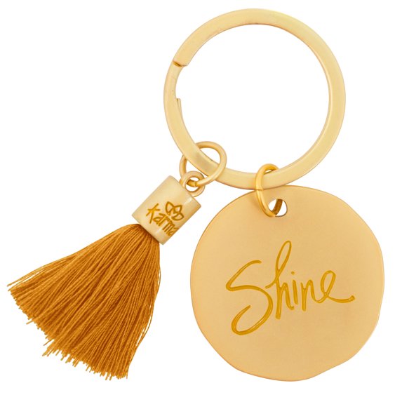 One Word Round Keychain, Shine