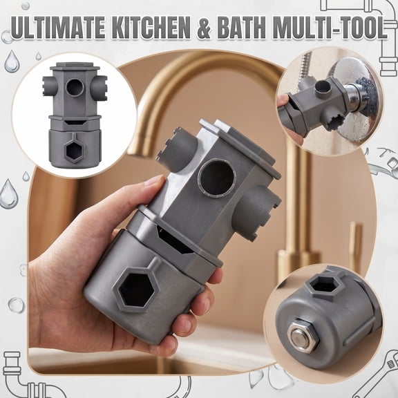 All In One Wrench Tool Set for Faucet, 16 in 1 Multifunctional Faucet Wrench Tool Set, A Wide Range of Taps for Bathrooms and Kitchens(2pc hex wrench; 2pc screwdriver)
