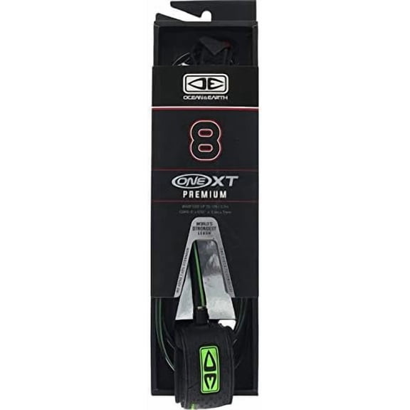 One XT Premium Black/Lime Surfboard Leash - 8'$$Sport & Recreation Other