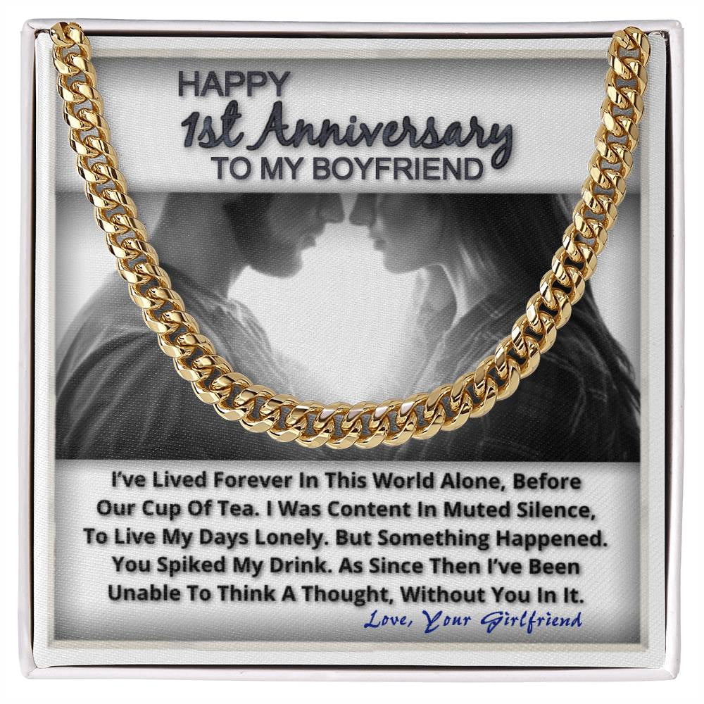 One Year Anniversary Gifts For Boyfriend Link Chain Necklace, Cuban ...