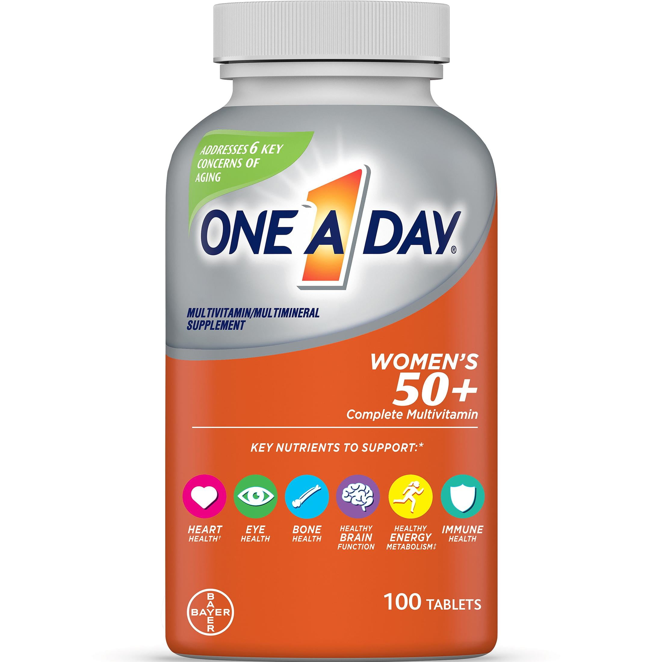 One A Day Women's 50+ Multivitamin Tablets, Multivitamins for Women, 100 Count