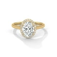 thumbnail image 1 of One carat 2.14 Carat - Oval Cut - Moissanite Ring - Solitaire Engagement Ring in 18K Yellow Gold Plating over Silver Size 6, 1 of 2