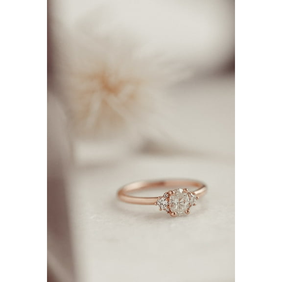 One carat 2 Carat - Oval Cut - Moissanite Ring - Solitaire Engagement Ring in 18K Rose Gold Plating over Silver Size 10