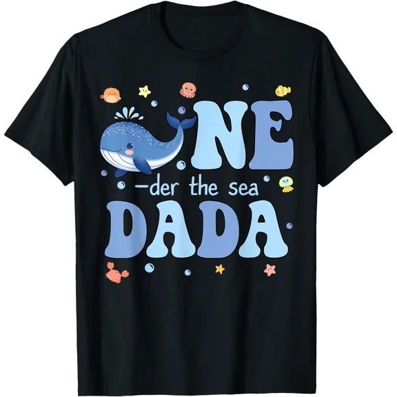 One-der The Sea Dada of Birthday Girl Boy Kids Ocean Bday T-Shirt
