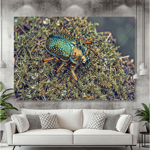 One design features a Vibrant Beetle Print on Soft Plush Rug for Home Decor .On Polyester Fiber, Perfect for Home Decor in Living Rooms, Bedrooms, Dorms, And Offices