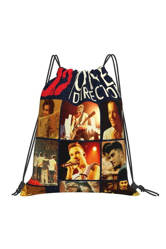 One direction Drawstring Backpack Sport Gym Bag For Yoga Swimming Gymsack Sport Strap Pack Bag