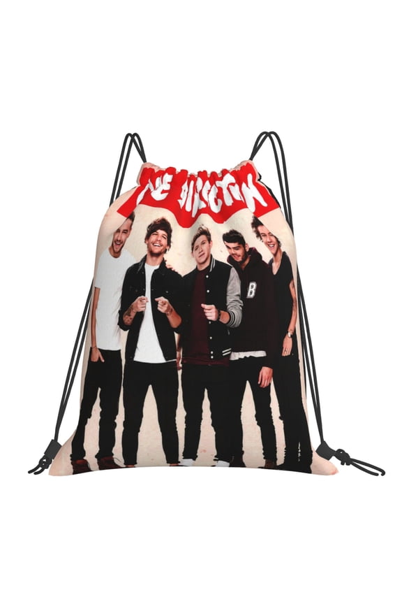 One direction Drawstring Backpack Sport Gym Bag For Yoga Swimming Gymsack Sport Strap Pack Bag