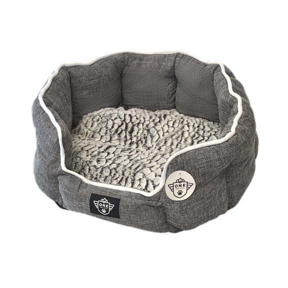 One for Pets Snuggle Pet Bed, Small, Gray, Octagon Shape, Machine Washable
