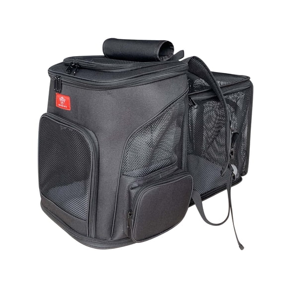 One for Pets Expanded Backpack Pet Carrier, Black, 3-Way Entry, Expandable
