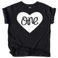 thumbnail image 1 of One in Heart 1st Birthday Shirt for Baby Girls First Birthday Outfit Black Shirt, 1 of 2