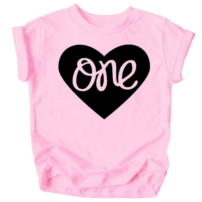 One in Heart 1st Birthday Shirt for Baby Girls First Birthday