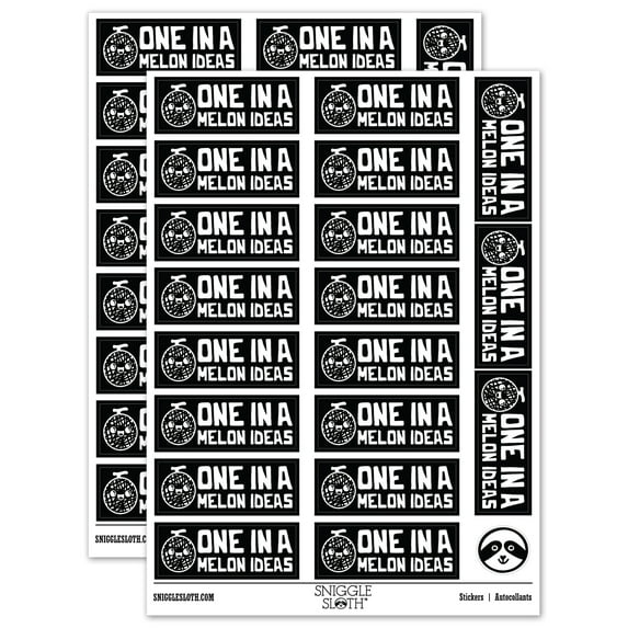 One in a Melon Million Ideas Teacher Student School Sticker Set - Black - Gloss Finish - 2.00" Large