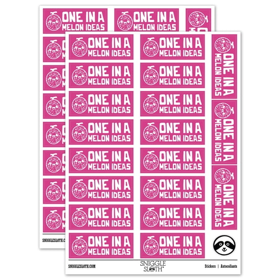 One in a Melon Million Ideas Teacher Student School Sticker Set - Hot Pink - Gloss Finish - 2.00" Large